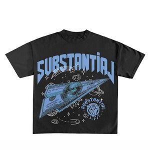 Substantial graphic design paper plane t-shirt